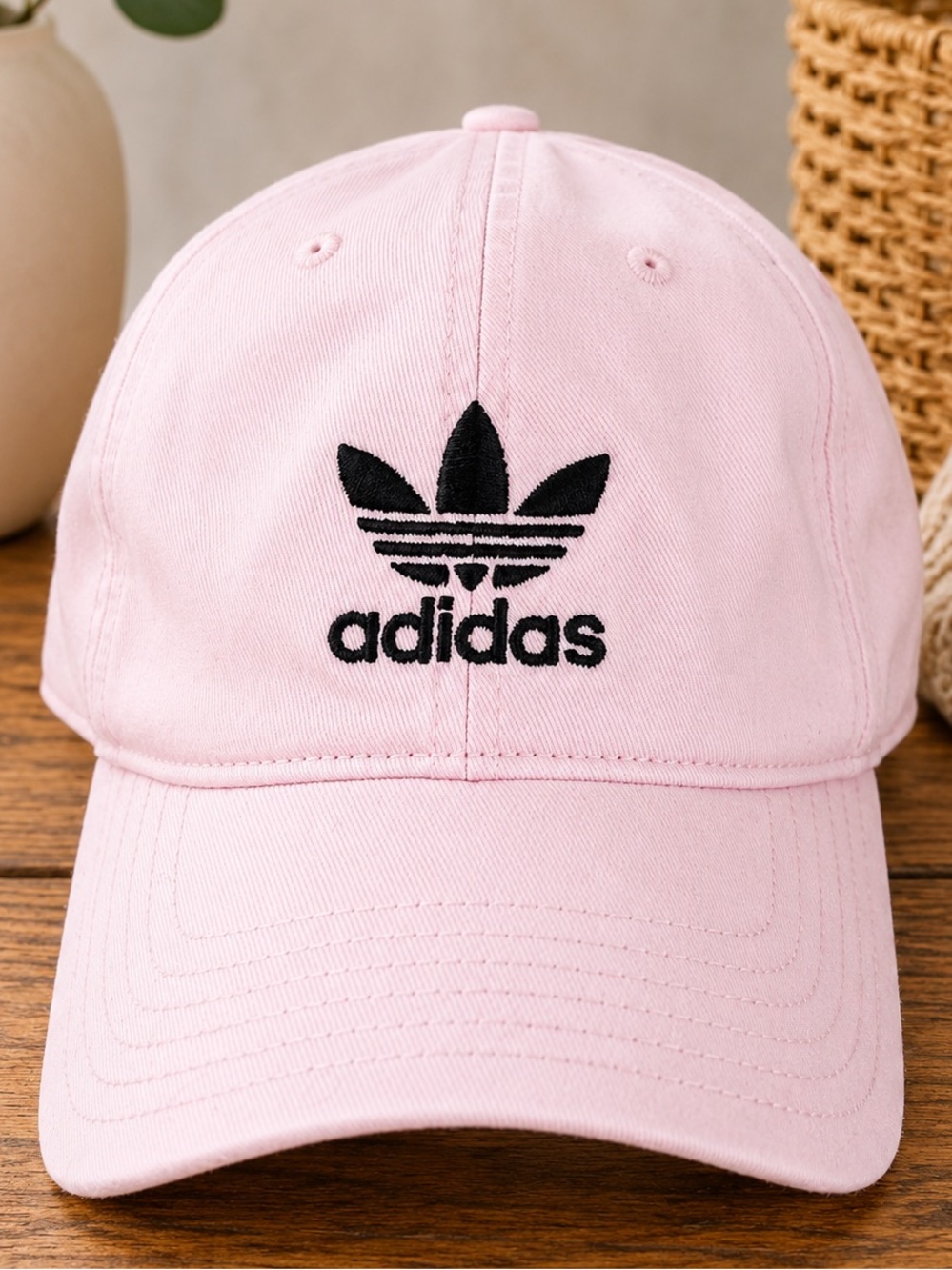 Adidas Originals Trefoil Strapback Hat Pink Black Logo OS